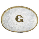 MONTANA SILVERSMITH Initial G Silver Engraved Gold Trim