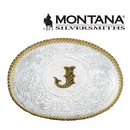 MONTANA SILVERSMITH Initial J Silver Engraved Gold Trim
