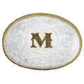 MONTANA SILVERSMITH Initial M silver Engraved Gold Trim