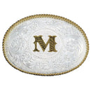 MONTANA SILVERSMITH Initial M silver Engraved Gold Trim