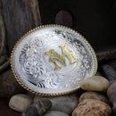MONTANA SILVERSMITH Initial M silver Engraved Gold Trim
