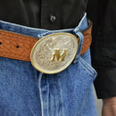 MONTANA SILVERSMITH Initial M silver Engraved Gold Trim