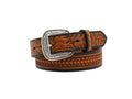 ARIAT Men's Leather Basket Weave Tooled Western Belt