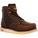 GEORGIA BOOT Men's AMP LT Wedge 6 Inch In Height Composite Toe Waterproof Work Boot , Brown