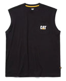 CATERPILLAR Men's Men's Trademark Sleeveless Pocket Tee, Black