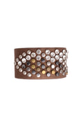 Women's Chevron Leather Studded Bracelet A1089